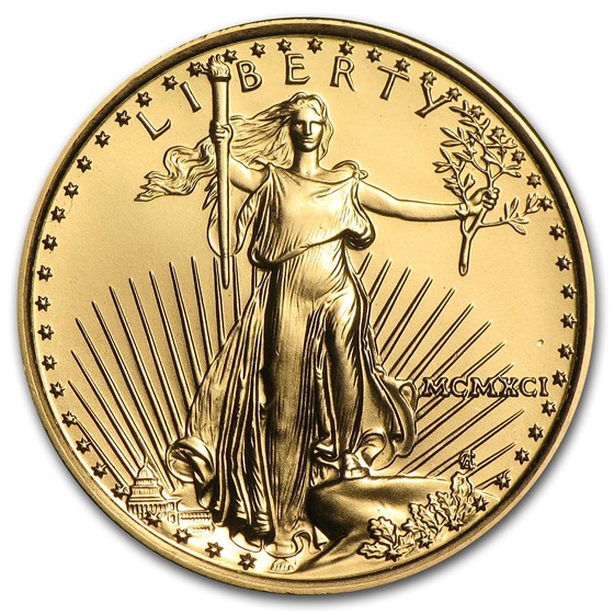 1991 1/4 oz Gold American Eagle BU (MCMXCI) 1991 1/4 oz Gold American Eagle BU (MCMXCI)